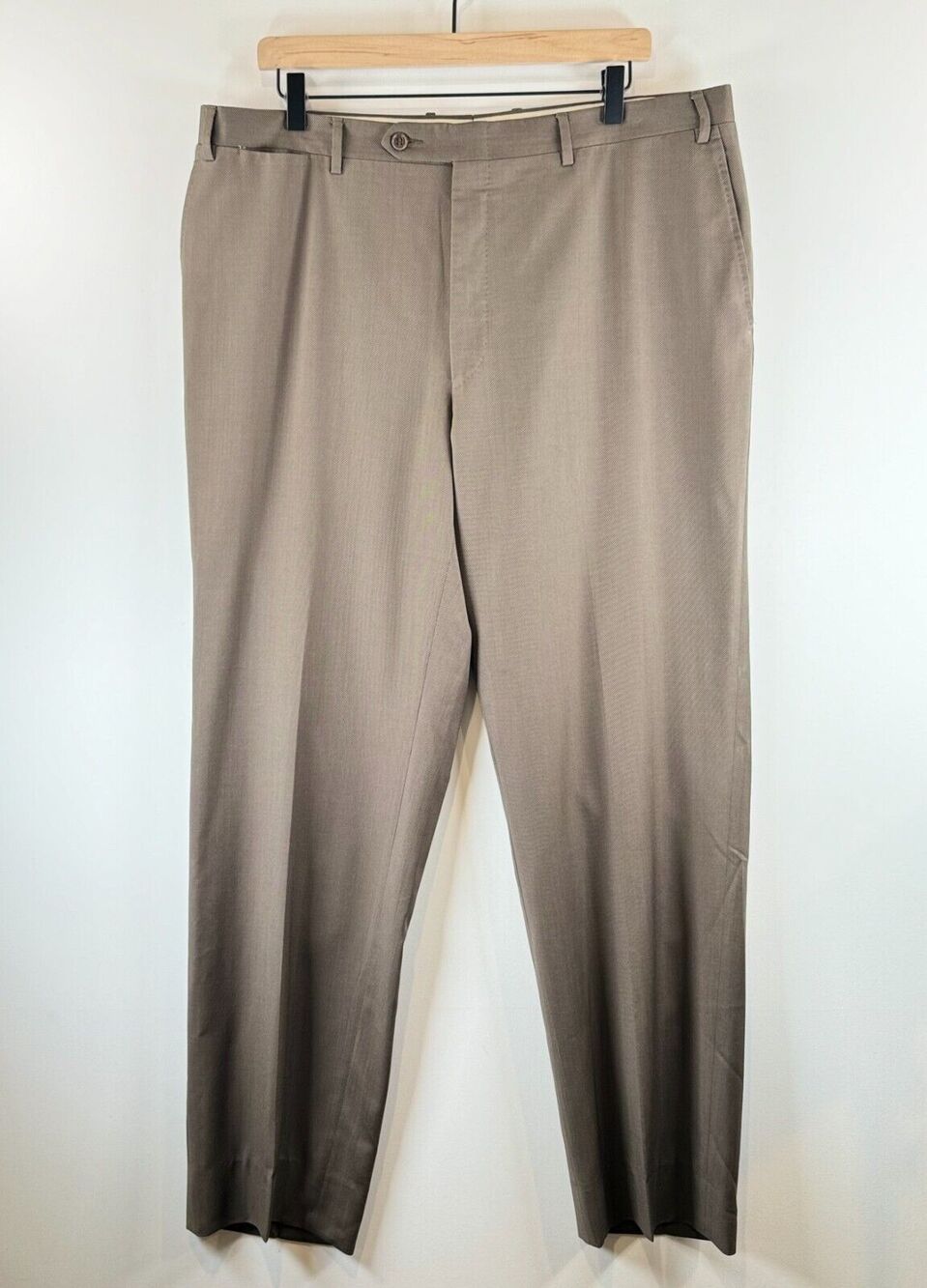 Canali 1934 Mens Pants Gray Dress Flat Front Straight Trousers Casual Size 36x31